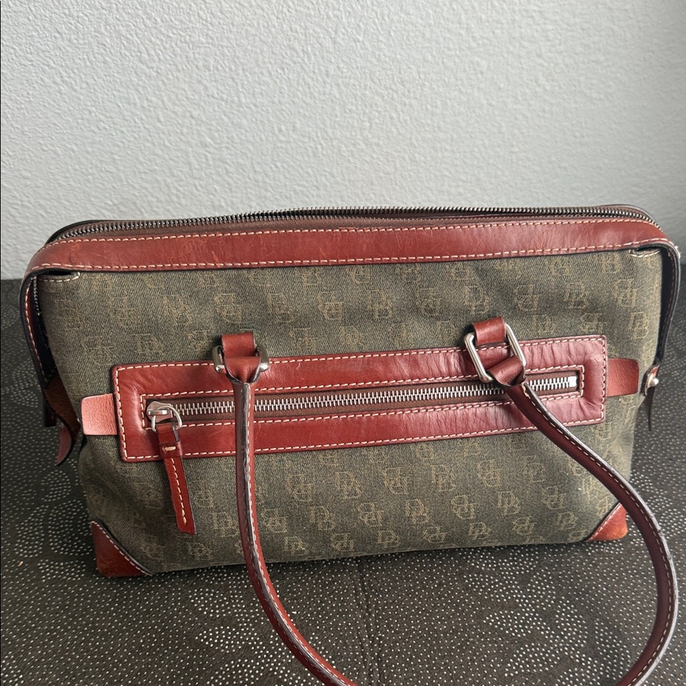 Dooney & Bourke Brown and Red Tote Bag